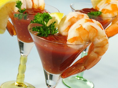 Shrimp Skewers with Bloody Mary Cocktail Sauce